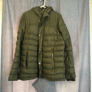 Pajar Canada Roxy Coat Women's Sz L Olive Down Fox‎ Hood Mid Puffer Jacket Parka